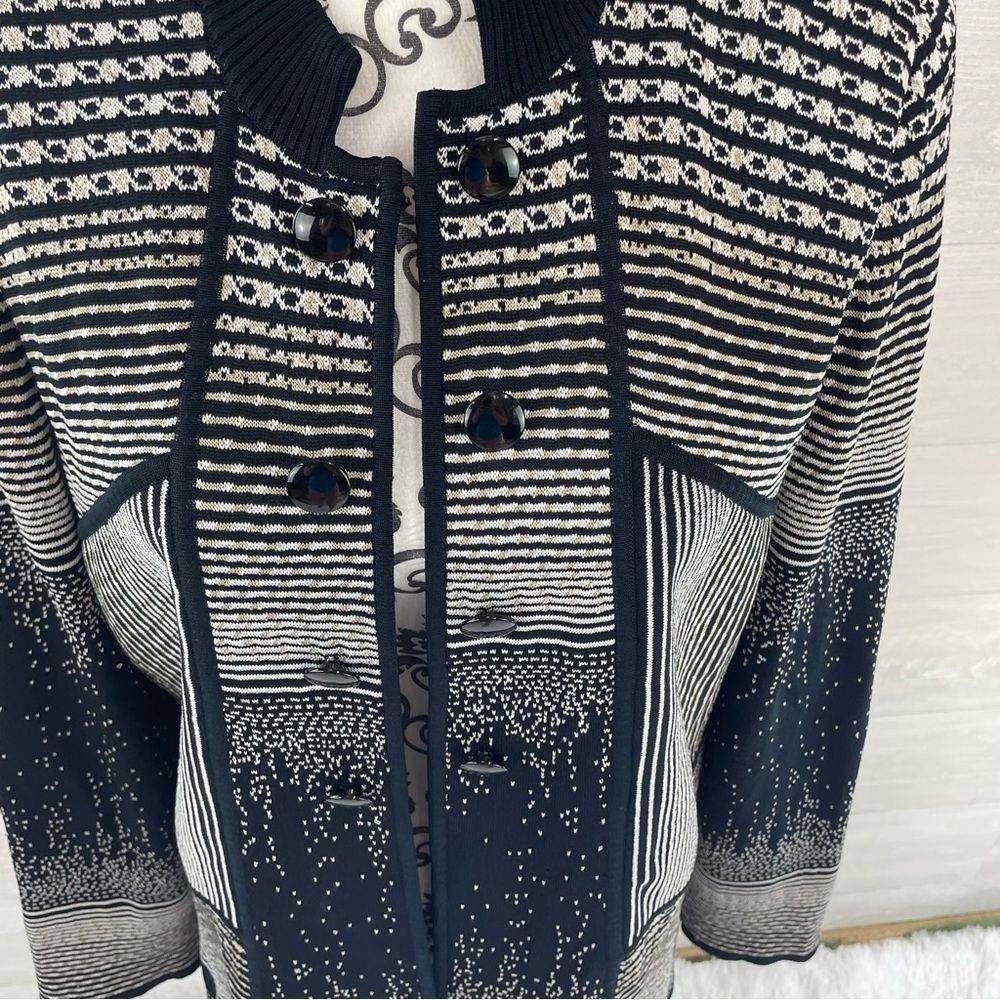 Ming Wang Multiprint Button Down Cardigan - Picture 2 of 8